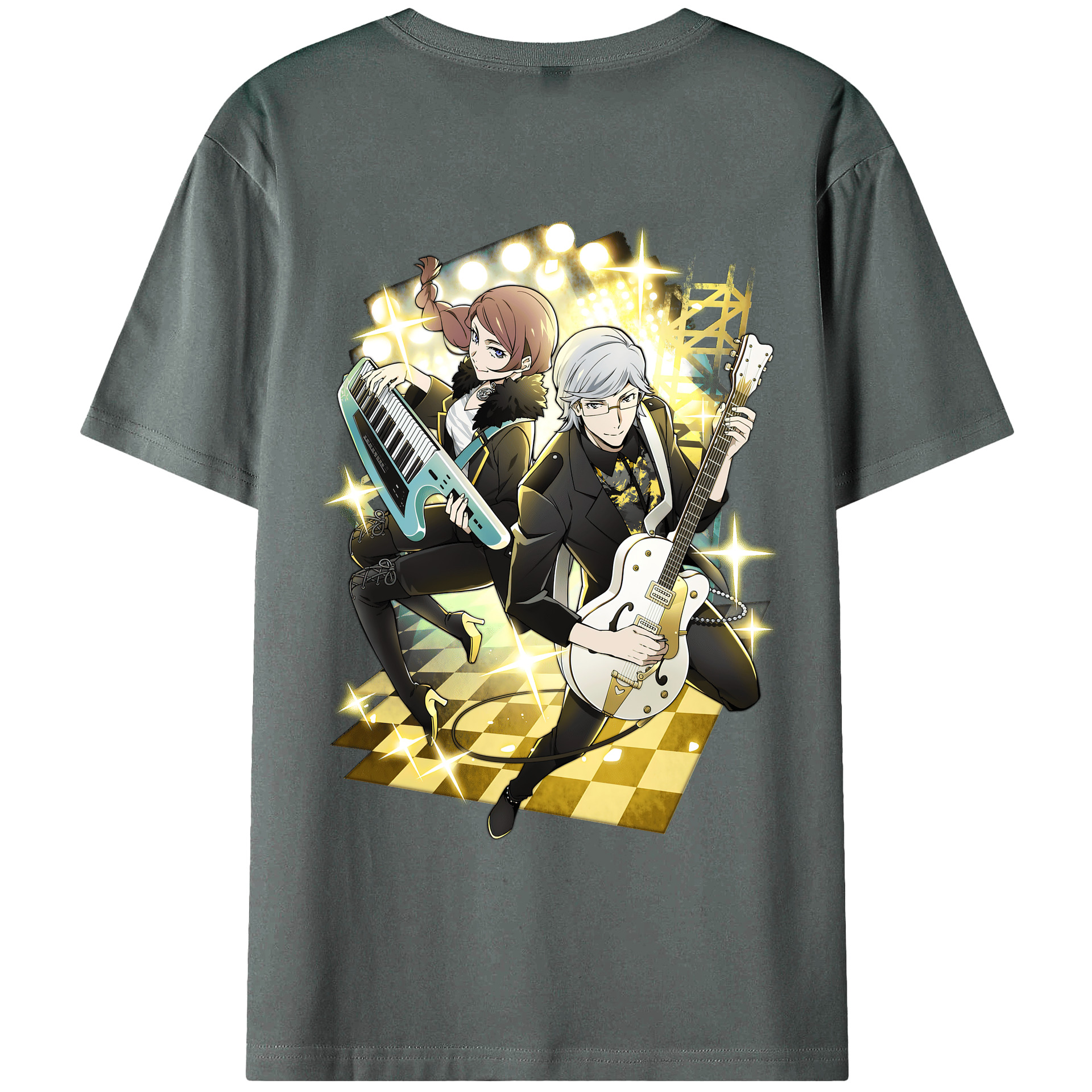 （画像用） 文豪ストレイドッグス Bungo Stray Dogs 綿100％ メンズ半袖Tシャツ（バックプリント） 通気性